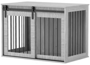 PawHut Klatka dla psa z drzwiami przesuwnymi wentylowana stalowa 98x58x61 cm szara | Aosom PL