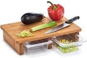 Deska do krojenia z wysuwanymi szufladkami, bambusowe akcesorium kuchenne - 40,5 x 26,5 x 8,5 cm, ZELLER