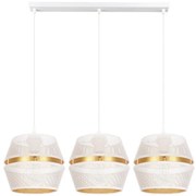 Lampa wisząca PARIS 3xE27/60W/230V biała/złota na linkach