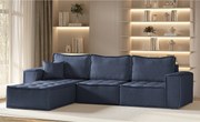 Narożnik w kształcie L Bohoo Maxi, tkanina Raven, Niebieski, Lewy