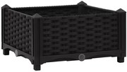Czarna kwadratowa donica ogrodowa z technorattanu Z1-A14