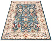 Prostokątny niebieski dywan w stylu retro S2-D29