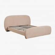 Łóżko Z Tkaniny Bouclé Brunel Jasnobrązowy Bouclé Piaskowy & 160 X 200 Cm - Sklum