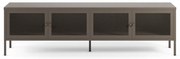Szara metalowa szafka pod TV 160x50x35 cm Fayna – Marckeric