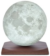 Ciemnobrązowa lampa stołowa LED z litego drewna orzechowego (wysokość 19,5 cm) Smart LunaSpin – Gingko