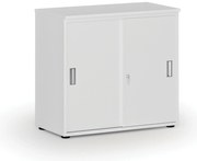 Szafa biurowa z drzwiami przesuwnymi PRIMO WHITE, 800 x 420 x 740 mm, biały