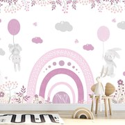 Fototapeta - Króliki w różu (196x136 cm)