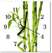 Zegar szklany kwadratowy Bambus