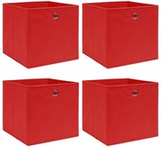 Zestaw czerwonych pudełek z materiału 4 sztuki W8-F02
