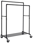 Podwójny stojak na ubrania RARE, rury wodociągowe, 100x59x162cm, czarna SongmicsHome