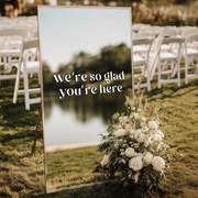 Naklejka na lustro S43 – We're so glad you're here