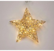 Świąteczna gwiazda świecąca Champagne, 30 x 30 cm, 20 diod mikro LED, na baterie