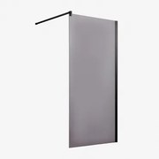 Stała Ścianka Prysznicowa Z Hartowanego Szkła 8 Mm I Aluminium Bristol Czarny Matowy & Dym & 80 X 195 Cm - Sklum
