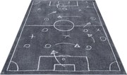 Dywan dziecięcy Adventures – Boisko Plan Gry ciemny szary 120 cm x 170 cm Atest Oeko-Tex