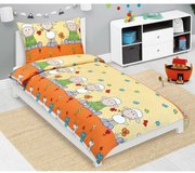 Bellatex Pościel dziecięca z kory Owieczka żółty,140 x 200, 70 x 90 cm