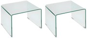 Zestaw 2 szafek nocnych - Szkło gięte hartowane - SUZANA
