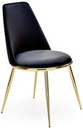 Czarne welurowe krzesło w stylu glamour B4-F45