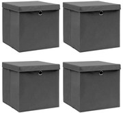 Zestaw szarych pudełek do przechowywania 4 sztuki H5-K86