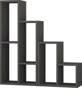 Nowoczesny regał na książki – 89 x 42 x 20 cm i 45 x 42 x 20 cm – Antracyt – Płyta wiórowa pokryta melaminą