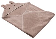 Różowobrązowy bawełniany ręcznik dziecięcy z kapturem 75x75 cm Rabbit – Kindsgut