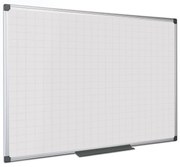 Biała tablica magnetyczna z nadrukiem, kwadraty/siatka, 900 x 600 mm