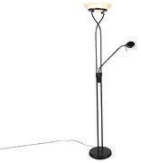 Lampa podłogowa czarna z LED i ściemniaczem oraz lampką do czytania Dim to Warm - Empoli