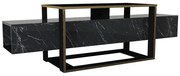 Szafka RTV – 2 wnęki – motyw czarnego i złotego marmuru -COMEBI II
