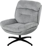 HOMCOM Fotel Obrotowy, Obrot o 360 stopni, Tkanina Chenille, Zintegrowane Podłokietniki, Nogi ze Stali, Szary, Czarny