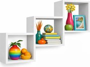 Biała Trzykomorowa Półka Ścienna K5-P64