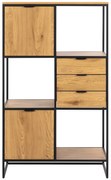 Czarny regał w dekorze dębu 85x141 cm Swindon – Actona