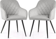 Zestaw 2 szarych krzeseł pikowanych M7-P01