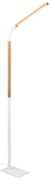 Biała lampa stojąca LED z drewnianym kloszem (wys. 169,5 cm) Norris – Trio
