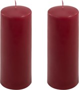 Zestaw świec słupkowych 20 cm Ø 7,5 cm, bordowy, 2 szt.