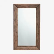 Prostokątne Lustro Ścienne Z Drewna Z Recyklingu Juvira 100 X 180 Cm - Sklum