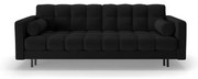 Czarna rozkładana sofa ze schowkiem 222 cm Bali – Cosmopolitan Design