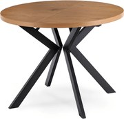 Stół Okrągły Rozkładany LUKAS 100-250 cm Dąb Złoty Nowoczesny Loft