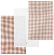 Ściereczki kuchenne bawełniane FLORAL, krata vichy, 3 sztuki