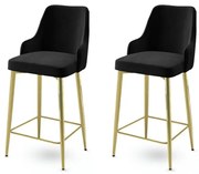 Zestaw krzeseł barowych Enox Black and Gold, 2 szt., 2 szt.