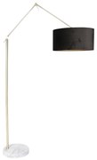 Nowoczesna lampa podłogowa ze złotym aksamitnym abażurem, czarna, 50 cm - Editor Nowoczesny Oswietlenie wewnetrzne