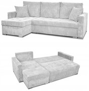 Narożnik Bonito rozkładany z funkcją spania Family Meble sztruks szary