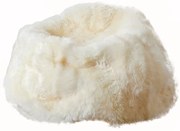 Biały worek do siedzenia ze skóry owczej Native Natural, ⌀ 110 cm