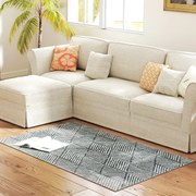 HOMCOM Nowoczesny Dywan do Salonu, Pralny, 150 x 80 cm, Ciemnoszary