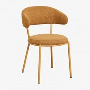 Krzesło Do Jadalni Verilo Z Tkaniny Bouclé Bouclé Miód Żółty - Sklum