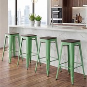 Stołek barowy MCW-A73 (zestaw 4 sztuk),  Zielony