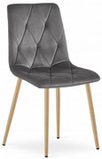 Ciemnoszare krzesło do jadalni welurowe LIBRA