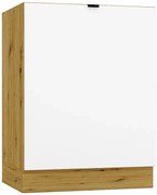 Szafka kuchenna dolna jednodrzwiowa 60 cm biały + dąb artisan M2-W01