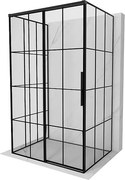 Mexen Rox-3S kabina prysznicowa 3-ścienna rozsuwana lewa 140 x 120 cm, czarna kratka, czarna - 8C2-140-120-70-77-3S-L