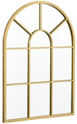 HOMCOM Lustro Okienne z Metalową Ramą, 70 x 50 cm, Złoty