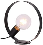 Czarna lampa stołowa metalowe koło - V057 S2-E49