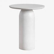 Okrągły Stolik Pomocniczy Z Cementu (ø45 Cm) Layana Biało-szary - Sklum